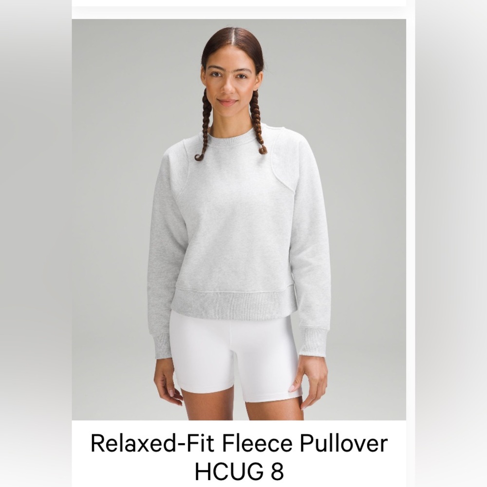 Lululemon cropped fleece grey sweatshirt